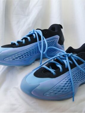 Adidas AE 1 Low "Nick's Gift" basketball shoes in light blue and black colorway